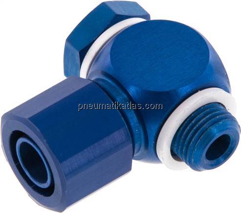 Winkel-Verschraubung G 1/8"-10x8mm, Aluminium, Hohlschraube