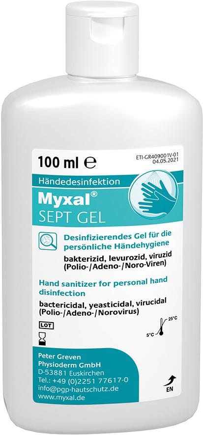 Händedesinfektion Myxal Sept Gel, 100 ml Flasche GREVEN