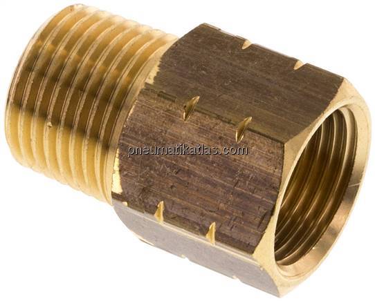 Reduziernippel NPT 3/8"(AG)-G 3/8"(IG), Messing