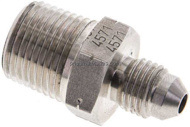 Doppelnippel NPT 3/8"-UNF 7/16"-20(JIC), 1.4571