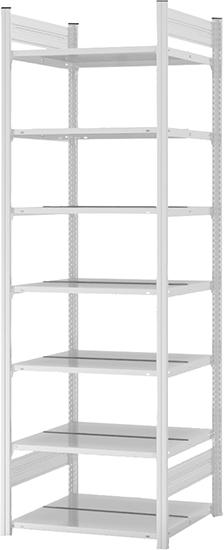 Grundregal zerlegt HKG 23607 DA, 7 Böden 2350x600x750mm lichtgrau