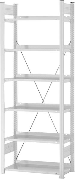 Grundregal zerlegt HKG 20307 EX, 6 Böden 2000x300x750mm lichtgrau