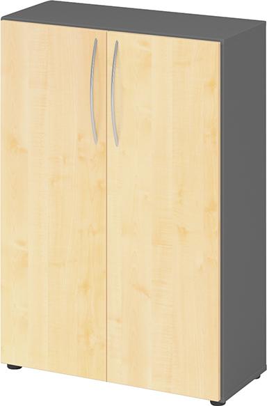 Schrank 4550 BM, 3OH K: Graphit / F: Ahorn 80x34,6x114,4 cm (BxTxH)