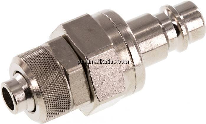 Kupplungsstecker (NW7,2) 10x8mm Schlauch, Messing vernickelt