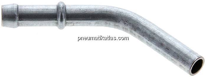 45°-Schlauchnippel Rohr 8, Schl. 7 - 8mm, Stahl verzinkt