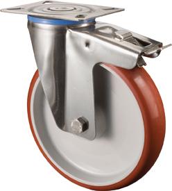 Lenkrolle 200mm H120.B26 Platte,Polyure,ER,GL,FestH120.B26.200 BS ROLLEN