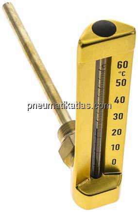 Maschinenthermometer (150mm) waagerecht/0 bis +60°C/160mm