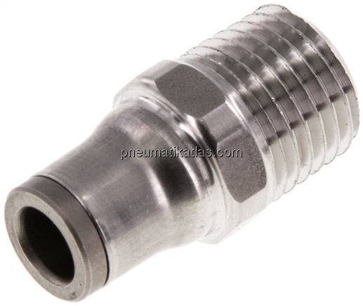 Gerader Steckanschluss NPT 1/4"-6mm, IQS-Edelstahl