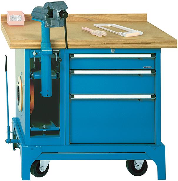 Mob.Werkbank FMW100/3 m.Kabelaufroller RAL5012 LOKOMA