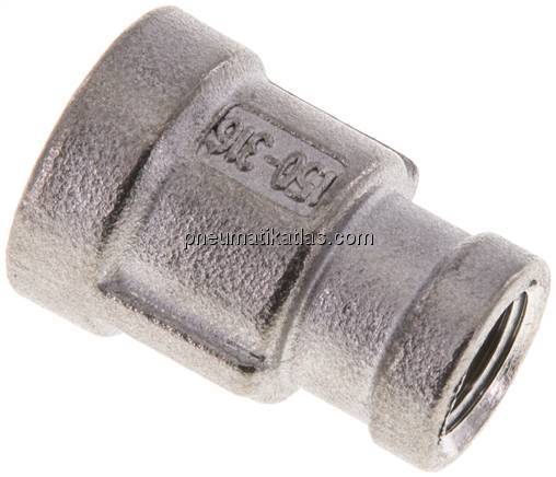 Rundmuffe NPT 1/4"-NPT 1/8", 1.4408