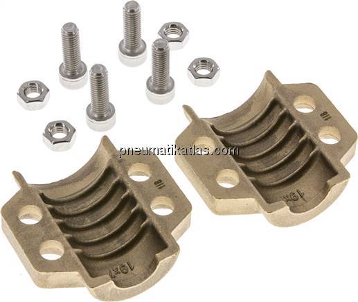 Klemmschalen 32 - 34mm, Messing, EN 14423 (DIN2826)