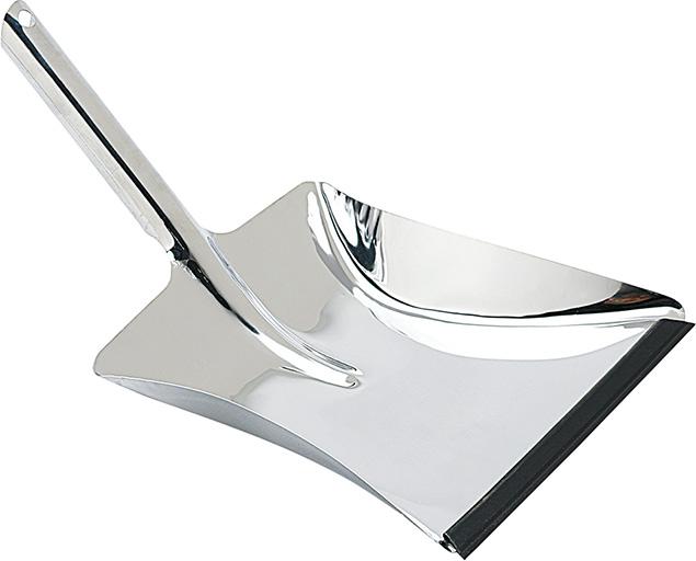 Kehrschaufel mit Gummilippe Edelstahl