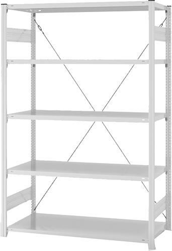 Grundregal, 5 BD 2000x600x1300, hellgrau