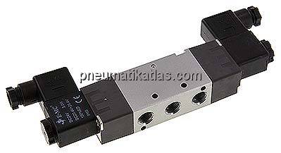 5/2-Wege Magnetventil, G 1/4", Impulsventil, 12 V DC