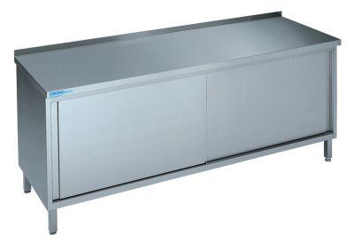 Schiebetürenschr. m.Bord 2000x700x850 Edelstahl Chromonorm