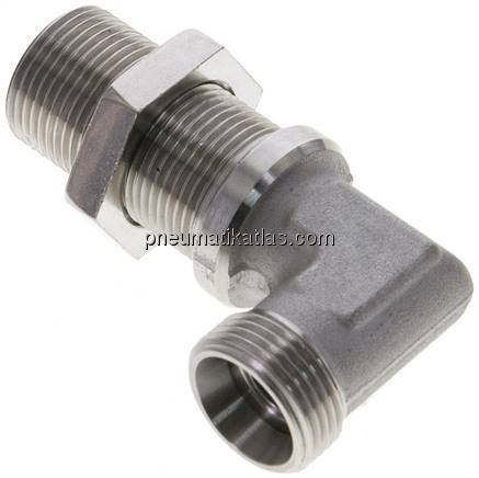 Winkel-Schott-Schneidringverschr. 15 L (M22x1,5), ohne Mutter & Schneidring, 1.4