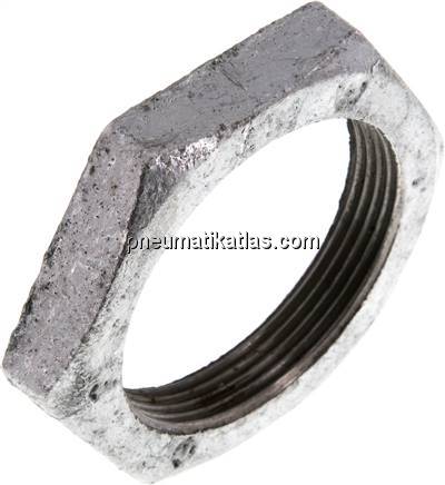 Gegenmutter Rp 2", Temperguss verzinkt