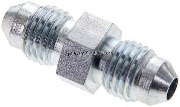 Doppelnippel UNF 7/16"-20(JIC)-UNF 7/16"-20(JIC), Stahl verzinkt