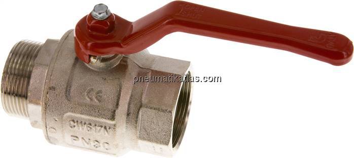 Messing-Kugelhahn, kurz, G 1-1/2" (AG/IG), -0,9 bis 30bar