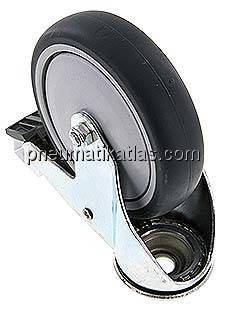 Apparaterolle, Rückenloch 12,2 mm, Lenkrolle mit Totalfeststeller, 125mm