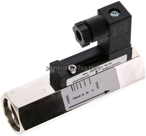 Durchflusswächter G 1/2", 2 - 7 l/min, Messing vernickelt