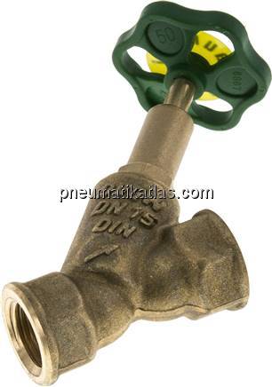 Schrägsitz-Absperrventil, Rp 1/2", PN 10, Messing, DVGW