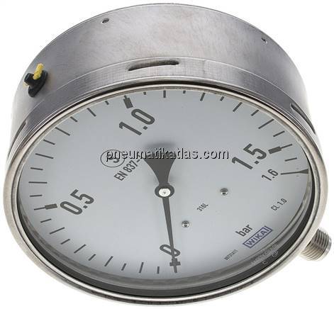 Sicherheits-Manometer senkrecht, 160mm, 0 - 1,6 bar