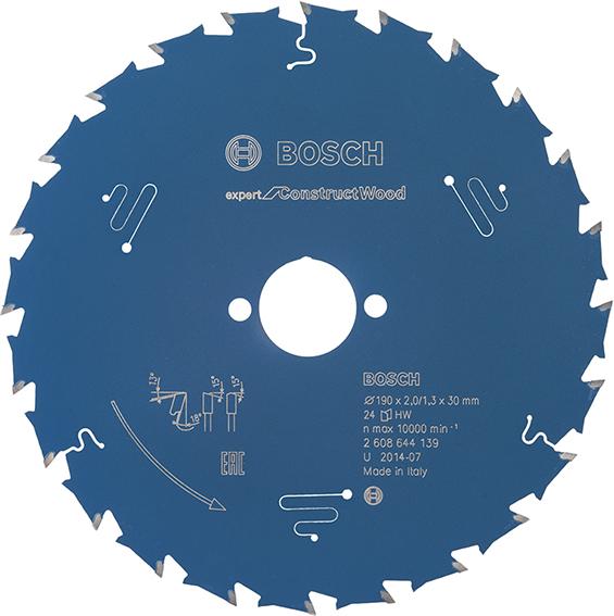 HM-Kreissägeblatt 190x2/1,3x30 24Z W+DBoschVE à 1 Stück Expert for Construct Wood