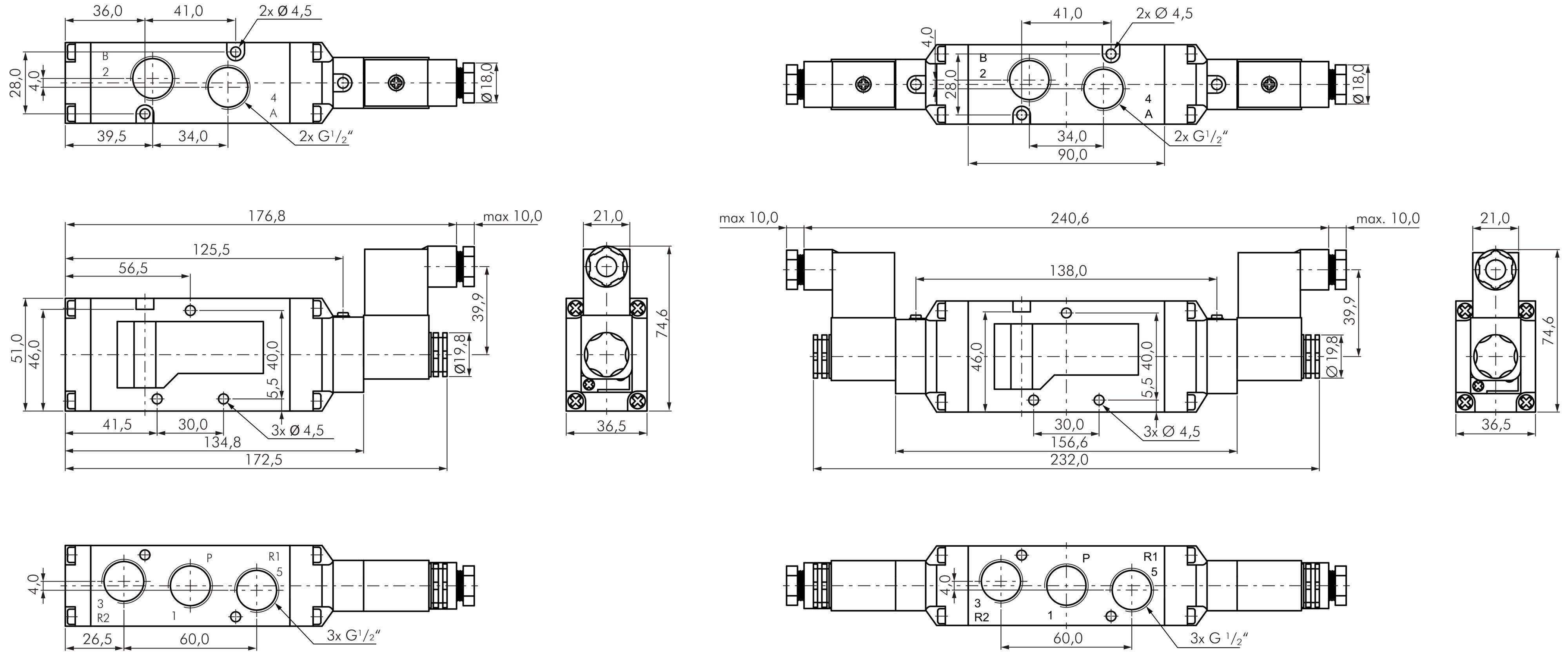 Zeichnung: 5/2-Wege Magnetventil / Magnetimpulsven