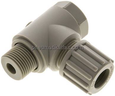 Winkel-Verschraubung G 3/8"-12x10mm, Polypropylen, Hohlschraube