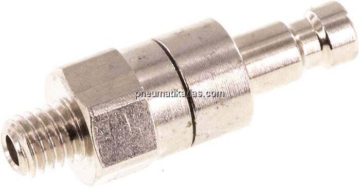 Kupplungsstecker (NW2,7) M 5(AG), Messing vernickelt