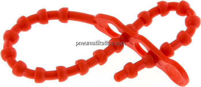 Lösbarer Kabelbinder, 290mm, 2 Befestigungsaugen, rot