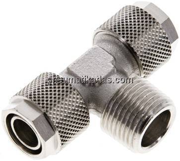 T-Verschraubung R 3/8"-12x10mm, Messing vernickelt