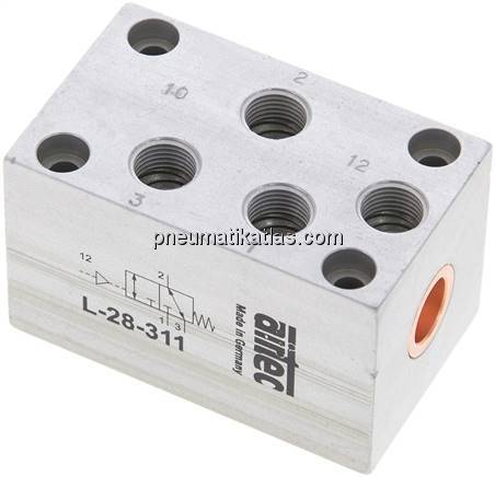 3/2-Wege Pneumatikventil, G 1/8", Feder (NC/NO), Standard