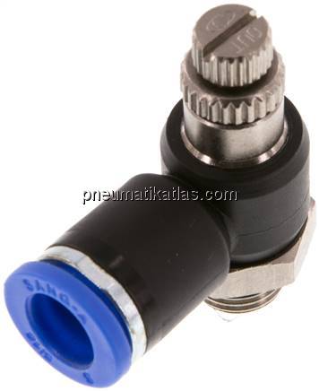 Winkel-Drosselrückschlagventil G 1/8"-8mm,abluftregelnd (Standard)