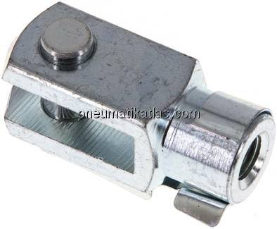 Gabelkopf mit Bolzen M 10x1,25, Stahl verzinkt