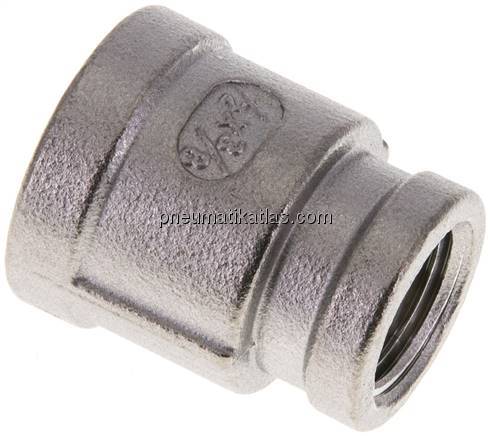 Rundmuffe NPT 1/2"-NPT 3/8", 1.4408