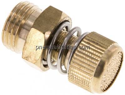 Drosselschalldämpfer G 1/4", Messing, Rändelschraube