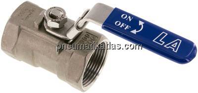 1-teiliger Edelstahl-Kugelhahn, G 1-1/4", 0 - 63bar