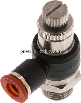 Winkel-Drosselrückschlagventil G 1/4"-6mm,zuluftregelnd