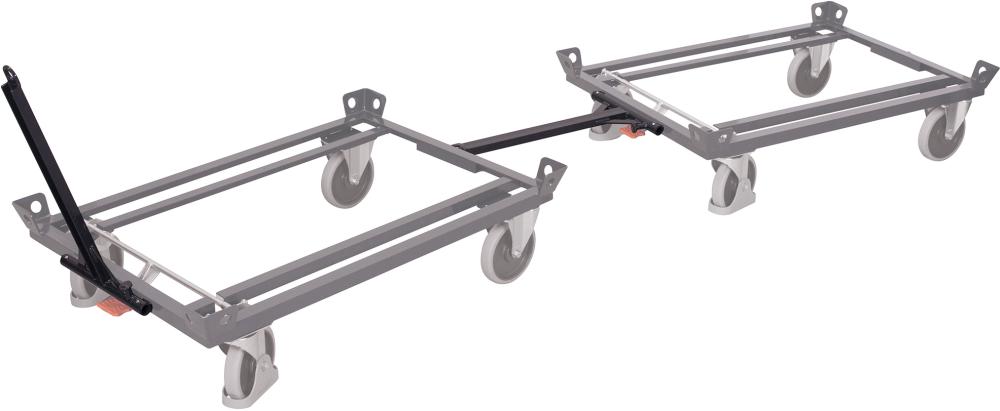 Deichsel u. Kupplung f. Paletten-Fahrgestell RAL 7016