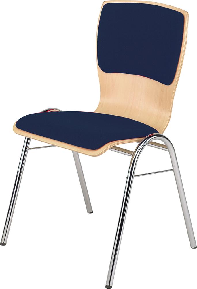 Mehrzweckstuhl Buche SG m. 2 Polster dunkelblau