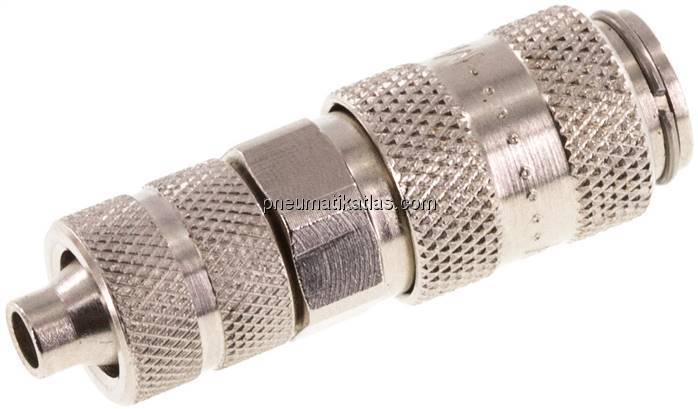 Kupplungsdose (NW2,7) 6x4mm Schlauch, Messing vernickelt