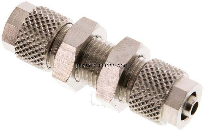Schott-Verschraubung 6x4 - 6x4mm, Messing vernickelt