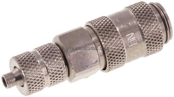 Kupplungsdose (NW2,7) 4,3x3mm Schlauch, Edelstahl