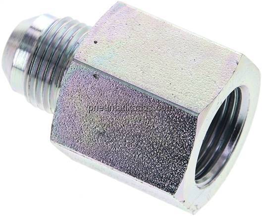 Reduziernippel UNF 3/4"-16(JIC-AG)-G 1/2"(IG), Stahl verzinkt