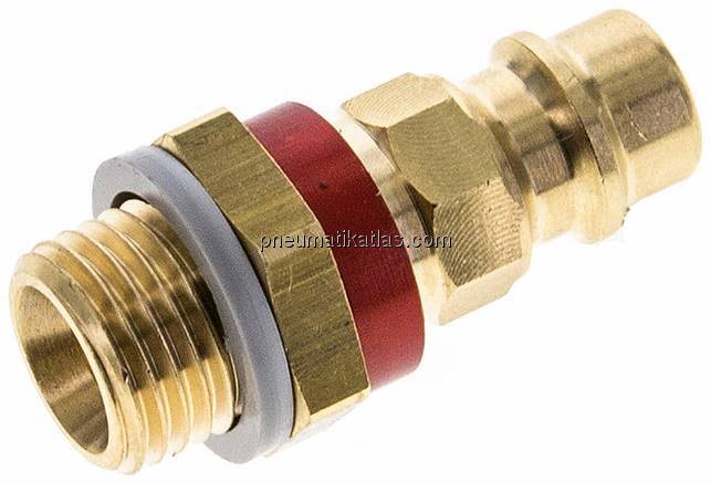 Kupplungsstecker (NW7,2) G 1/4"(AG), rot, Achteck SW12