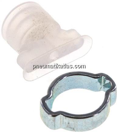 Ovalsauger, 15 x 5mm, Hub 1mm, Silikon (60A), transparent