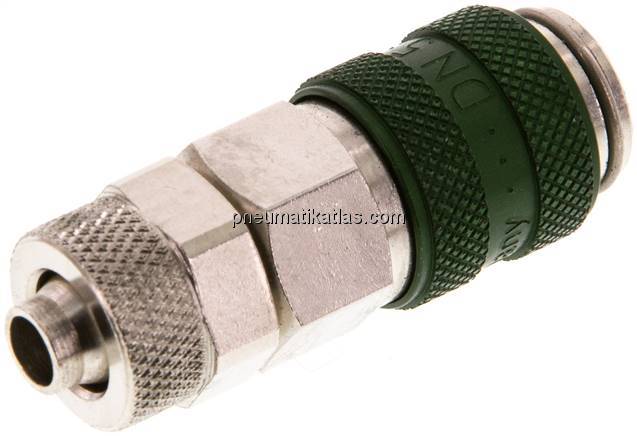 Kupplungsdose (NW5) 8x6mm Schlauch, Messing vernickelt