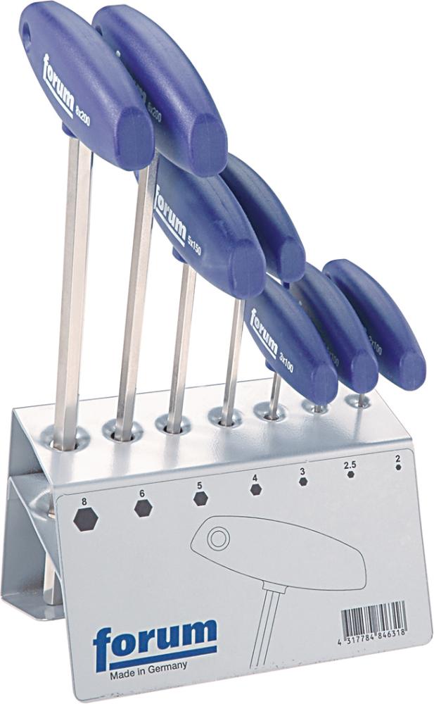 Stiftschlüssel-Satz 6kt. 7-tlg. T-Griff FORUM